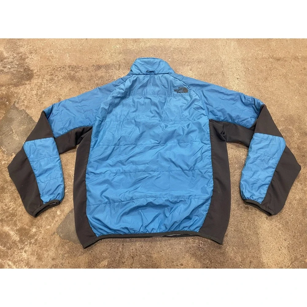 The North‎ Face Jacket Mens Medium Blue Black Quilted Insulated Full Zip Hiking